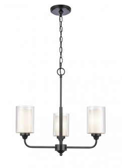 Fairbank - 3 Light - 22 inch - Matte Black - Chain Hung - Pendant (3442|342-3CR-BK-CLW)