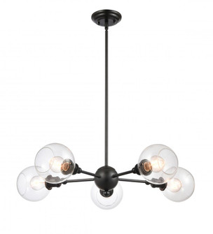 Concord - 5 Light - 30 inch - Matte Black - Stem hung - Chandelier (3442|341-5CR-BK-G124-6)