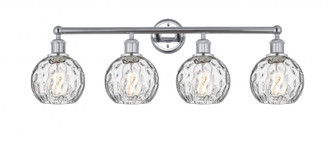 Athens Water Glass - 4 Light - 33 inch - Polished Chrome - Bath Vanity Light (3442|616-4W-PC-G1215-6)