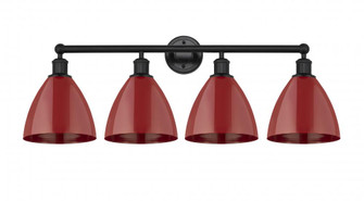 Plymouth - 4 Light - 35 inch - Matte Black - Bath Vanity Light (3442|616-4W-BK-MBD-75-RD)