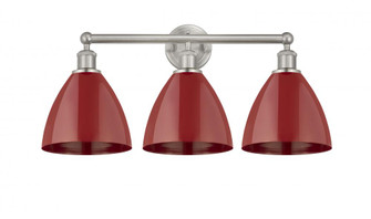 Plymouth - 3 Light - 26 inch - Brushed Satin Nickel - Bath Vanity Light (3442|616-3W-SN-MBD-75-RD)