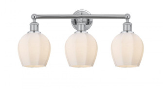 Norfolk - 3 Light - 24 inch - Polished Chrome - Bath Vanity Light (3442|616-3W-PC-G461-6)