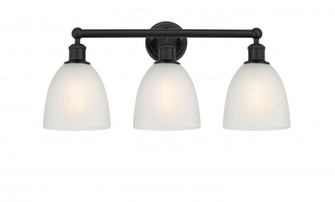 Castile - 3 Light - 24 inch - Matte Black - Bath Vanity Light (3442|616-3W-BK-G381)