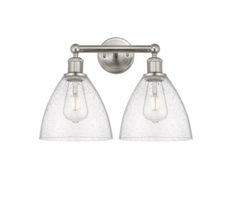 Bristol - 2 Light - 17 inch - Brushed Satin Nickel - Bath Vanity Light (3442|616-2W-SN-GBD-754)