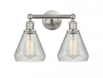 Conesus - 2 Light - 15 inch - Brushed Satin Nickel - Bath Vanity Light (3442|616-2W-SN-G275)
