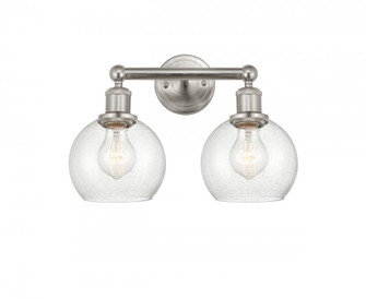 Athens - 2 Light - 15 inch - Brushed Satin Nickel - Bath Vanity Light (3442|616-2W-SN-G124-6)