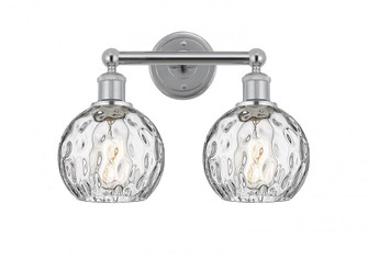 Athens Water Glass - 2 Light - 15 inch - Polished Chrome - Bath Vanity Light (3442|616-2W-PC-G1215-6)