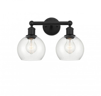 Athens - 2 Light - 15 inch - Matte Black - Bath Vanity Light (3442|616-2W-BK-G122-6)