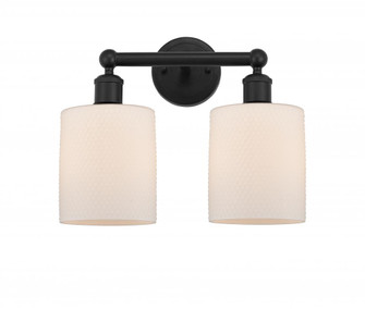 Cobbleskill - 2 Light - 14 inch - Matte Black - Bath Vanity Light (3442|616-2W-BK-G111)