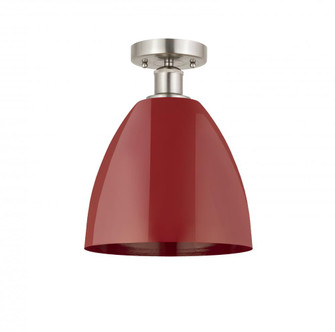 Plymouth - 1 Light - 9 inch - Brushed Satin Nickel - Semi-Flush Mount (3442|616-1F-SN-MBD-9-RD)