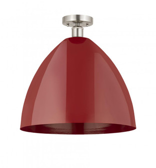 Plymouth - 1 Light - 16 inch - Brushed Satin Nickel - Semi-Flush Mount (3442|616-1F-SN-MBD-16-RD)