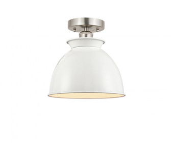 Adirondack - 1 Light - 8 inch - Brushed Satin Nickel - Semi-Flush Mount (3442|616-1F-SN-M14-W)