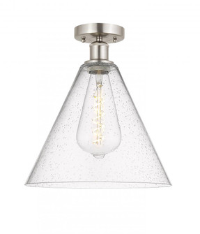 Berkshire - 1 Light - 12 inch - Brushed Satin Nickel - Semi-Flush Mount (3442|616-1F-SN-GBC-124)