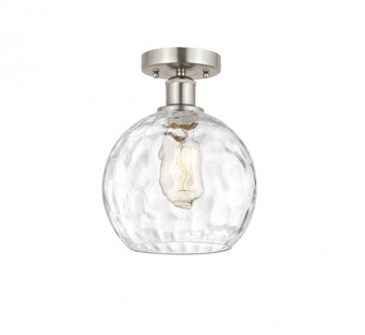 Athens Water Glass - 1 Light - 8 inch - Brushed Satin Nickel - Semi-Flush Mount (3442|616-1F-SN-G1215-8)