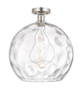 Athens Water Glass - 1 Light - 13 inch - Brushed Satin Nickel - Semi-Flush Mount (3442|616-1F-SN-G1215-14)