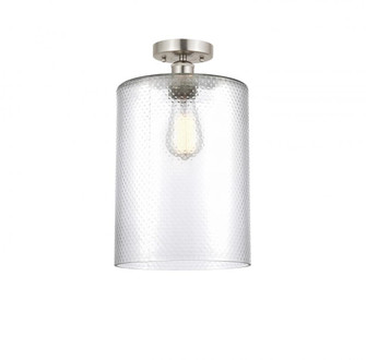 Cobbleskill - 1 Light - 9 inch - Brushed Satin Nickel - Semi-Flush Mount (3442|616-1F-SN-G112-L)