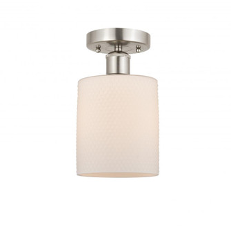 Cobbleskill - 1 Light - 5 inch - Brushed Satin Nickel - Semi-Flush Mount (3442|616-1F-SN-G111)