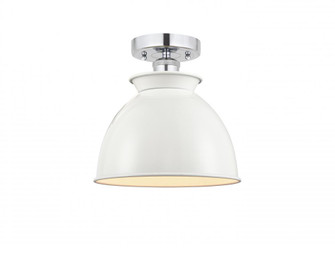 Adirondack - 1 Light - 8 inch - Polished Chrome - Semi-Flush Mount (3442|616-1F-PC-M14-W)