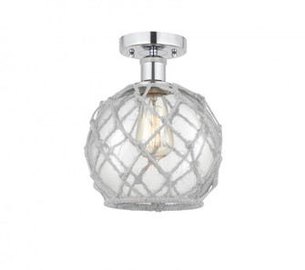 Farmhouse Rope - 1 Light - 8 inch - Polished Chrome - Semi-Flush Mount (3442|616-1F-PC-G122-8RW)