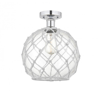 Farmhouse Rope - 1 Light - 10 inch - Polished Chrome - Semi-Flush Mount (3442|616-1F-PC-G122-10RW)