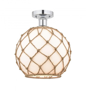 Farmhouse Rope - 1 Light - 10 inch - Polished Chrome - Semi-Flush Mount (3442|616-1F-PC-G121-10RB)