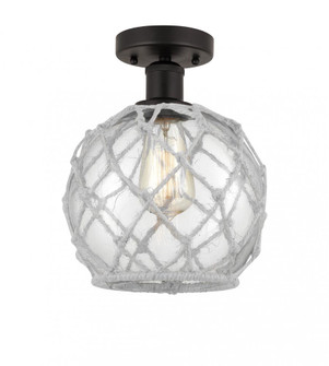Farmhouse Rope - 1 Light - 8 inch - Oil Rubbed Bronze - Semi-Flush Mount (3442|616-1F-OB-G122-8RW)