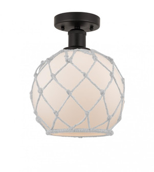 Farmhouse Rope - 1 Light - 8 inch - Oil Rubbed Bronze - Semi-Flush Mount (3442|616-1F-OB-G121-8RW)