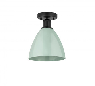 Plymouth - 1 Light - 8 inch - Matte Black - Semi-Flush Mount (3442|616-1F-BK-MBD-75-SF)