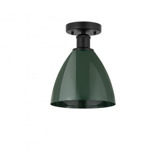 Plymouth - 1 Light - 8 inch - Matte Black - Semi-Flush Mount (3442|616-1F-BK-MBD-75-GR)
