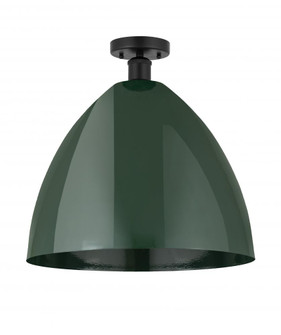 Plymouth - 1 Light - 16 inch - Matte Black - Semi-Flush Mount (3442|616-1F-BK-MBD-16-GR)