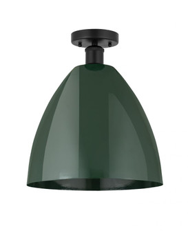 Plymouth - 1 Light - 12 inch - Matte Black - Semi-Flush Mount (3442|616-1F-BK-MBD-12-GR)