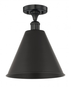 Berkshire - 1 Light - 12 inch - Matte Black - Semi-Flush Mount (3442|616-1F-BK-MBC-12-BK)