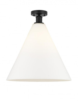 Berkshire - 1 Light - 16 inch - Matte Black - Semi-Flush Mount (3442|616-1F-BK-GBC-161)