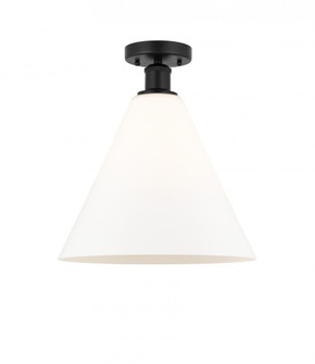 Berkshire - 1 Light - 12 inch - Matte Black - Semi-Flush Mount (3442|616-1F-BK-GBC-121)