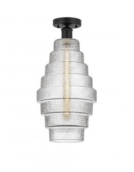 Cascade - 1 Light - 8 inch - Matte Black - Semi-Flush Mount (3442|616-1F-BK-G672-8)