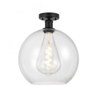 Athens - 1 Light - 12 inch - Matte Black - Semi-Flush Mount (3442|616-1F-BK-G122-12)