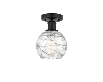Athens Deco Swirl - 1 Light - 6 inch - Matte Black - Semi-Flush Mount (3442|616-1F-BK-G1213-6)