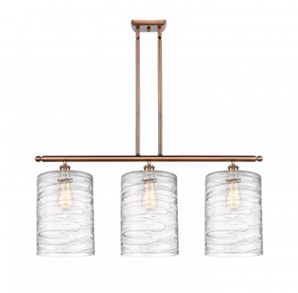 Cobbleskill - 3 Light - 36 inch - Antique Copper - Stem hung - Island Light (3442|516-3I-AC-G1113-L)