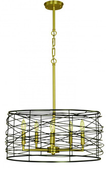 5-Light Brushed Brass/Matte Black Boca Dining Chandelier (84|5615 BR/MBLACK)