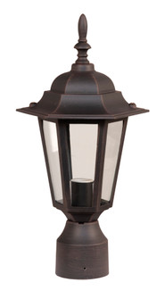Straight Glass Cast 1 Light Outdoor Post Mount in Rust (20|Z155-RT)