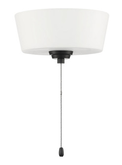 2 Light Energy Star Bowl Fan Light Kit in Flat Black w White Glass (20|LK2802-FB-WG-LED)