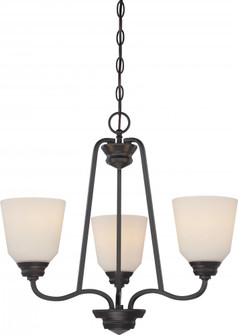 Calvin - 3 Light Chandelier with Satin White Glass - LED Omni Included (81|62/379)
