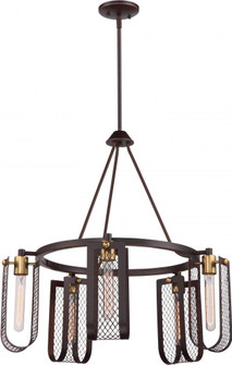 Bandit - 5 Light Hanging Fixture; Russet Bronze with Vintage Brass Accents Finish (81|60/5786)