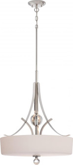 Connie - 3 Light Pendant with Satin White Glass - Polished Nickel Finish (81|60/5494)