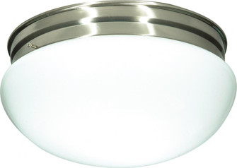 2-Light Large Flush Mount Ceiling Light in Brushed Nickel Finish with White Mushroom Glass and (2) (81|60/406)