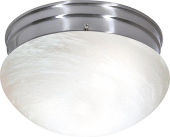 2-Light Medium Flush Mount Ceiling Light in Brushed Nickel Finish with Alabaster Mushroom Glass and (81|60/2635)