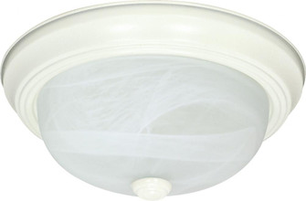 3-Light Flush Mount Ceiling Light in Textured White Finish with Alabaster Mushroom Glass and (3) 13W (81|60/2631)