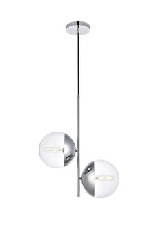 Eclipse 2 Lights Chrome Pendant with Clear Glass (758|LD6119C)