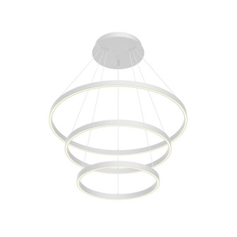 Cerchio 32-in White 3-Tier Dimmable LED Chandelier (461|CH87932-WH)
