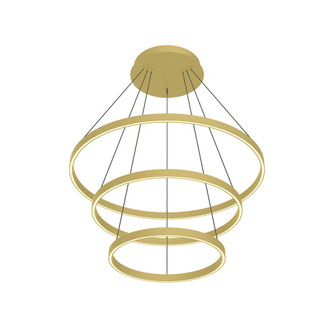 Cerchio 32-in Brushed Gold 3-Tier Dimmable LED Downlight Chandelier (461|CH87332-BG)